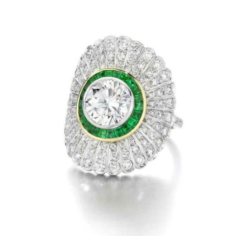 Jessica McCormack diamond and emerald ring