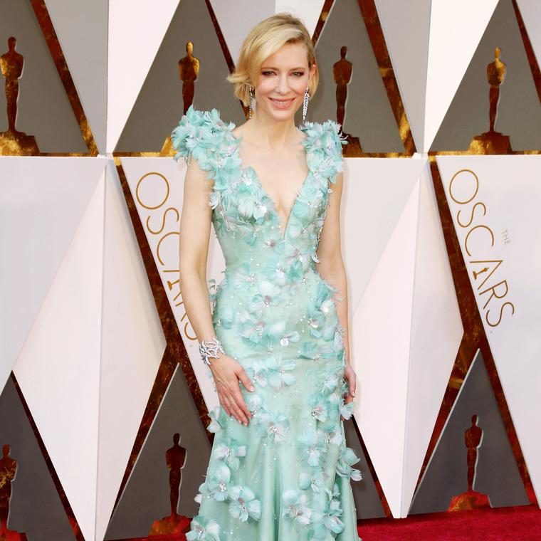 Cate Blanchett in Tiffany earrings and diamond cuff