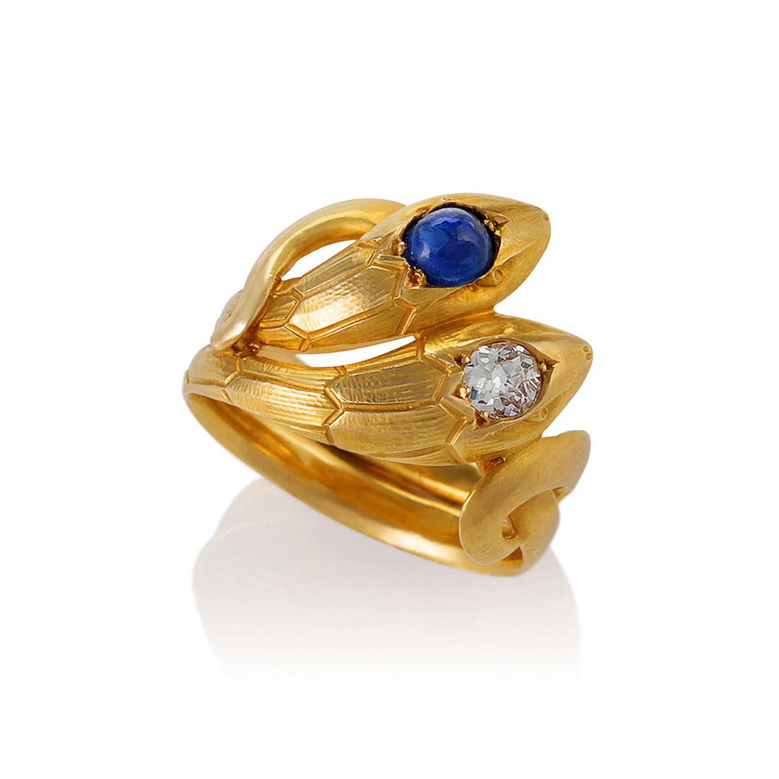 Macklowe Gallery French Art Nouveau serpent ring