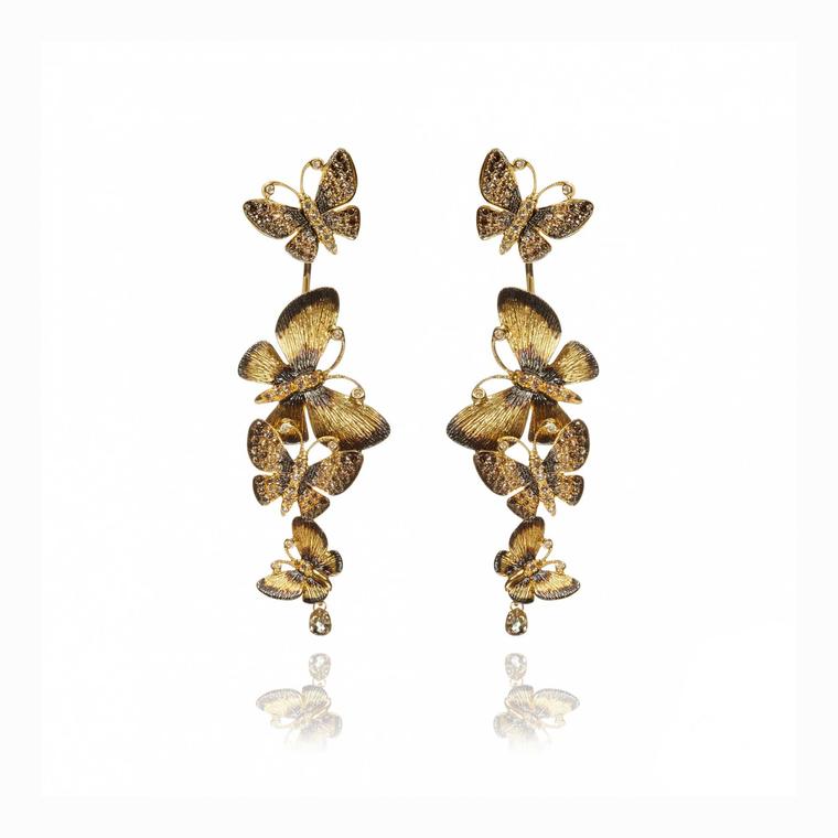 Annoushka 18ct gold butterflies drop earrings with diamonds
