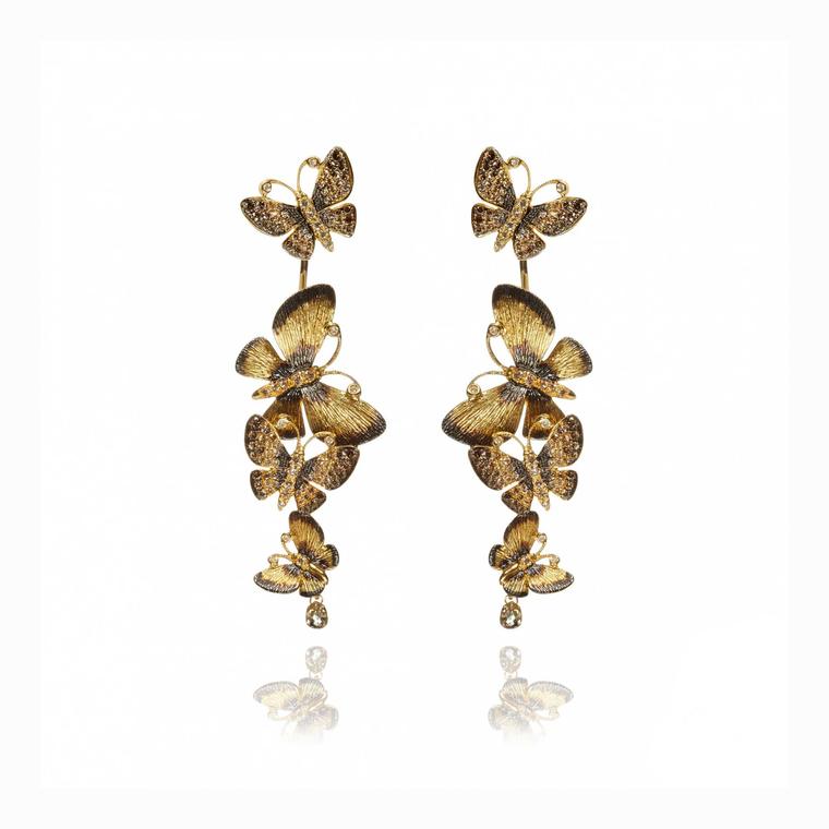 Annoushka 18ct gold butterflies drop earrings with diamonds