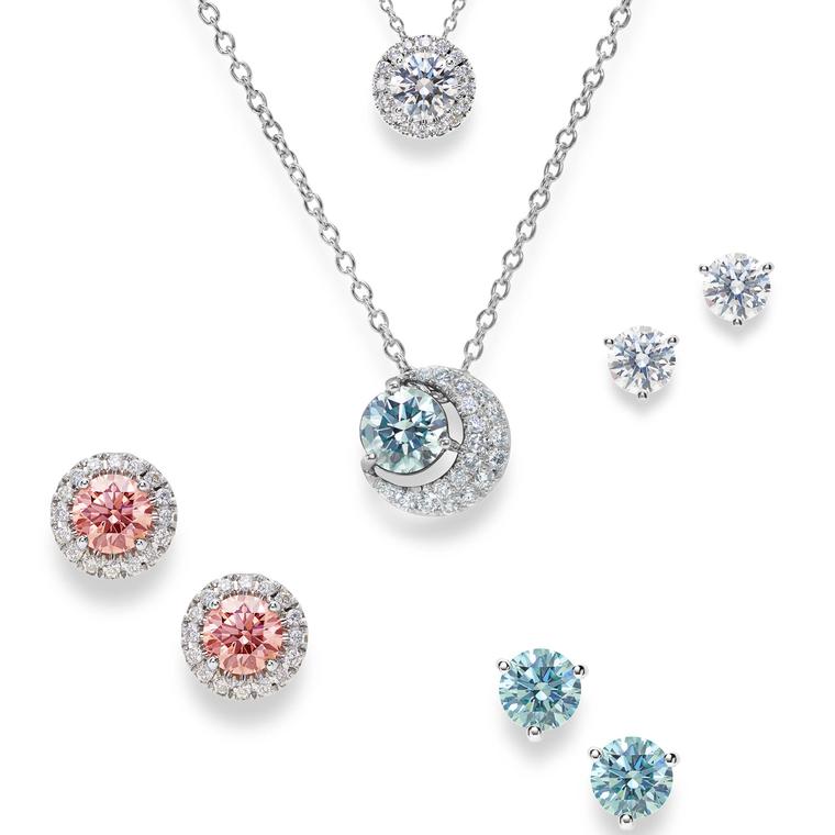 De Beers Lightbox blue white and pink diamond jewels 
