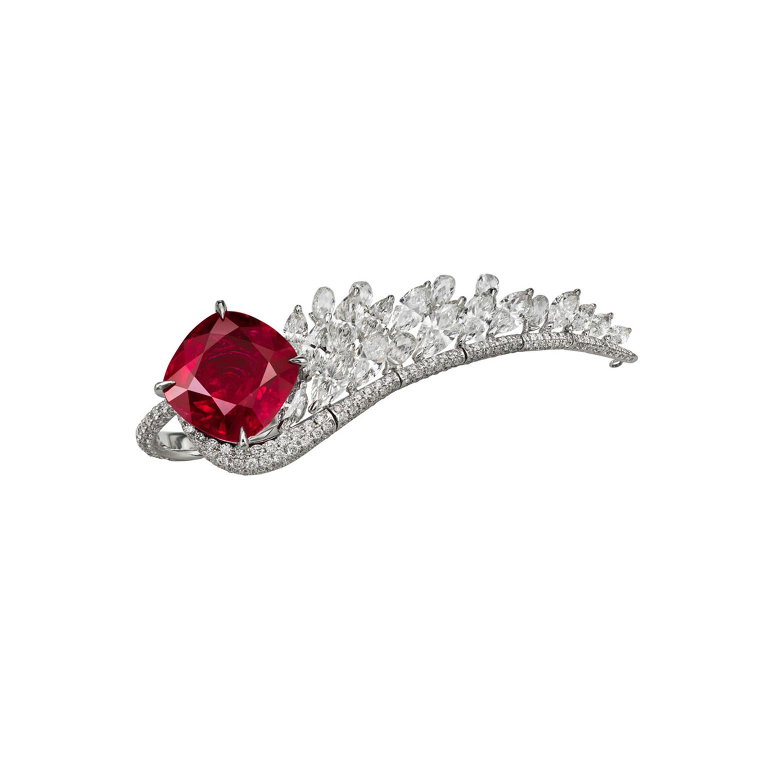 Boghossian Saut d'Ange Tanzanian ruby and diamond ring