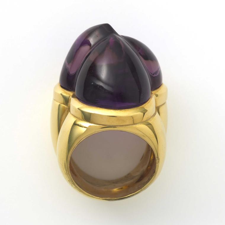 Elizabeth Gage 44.58-carat carved amethyst ring