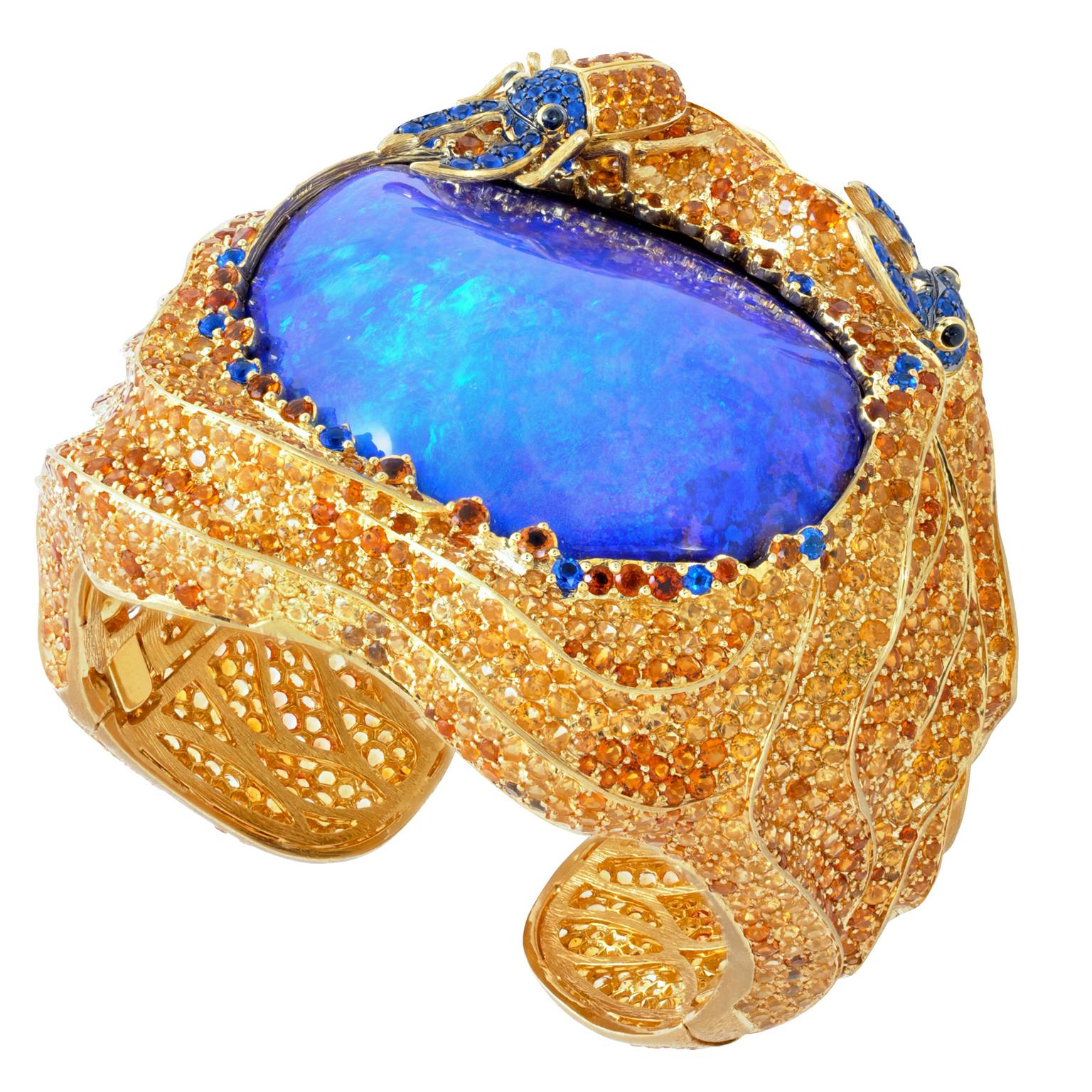 Lydia Courteille One-of-a-kind Sahara Boulder opal cuff