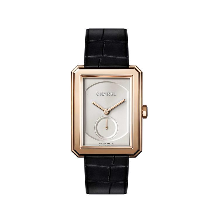 Chanel Boyfriend beige gold mechanical watch with small seconds