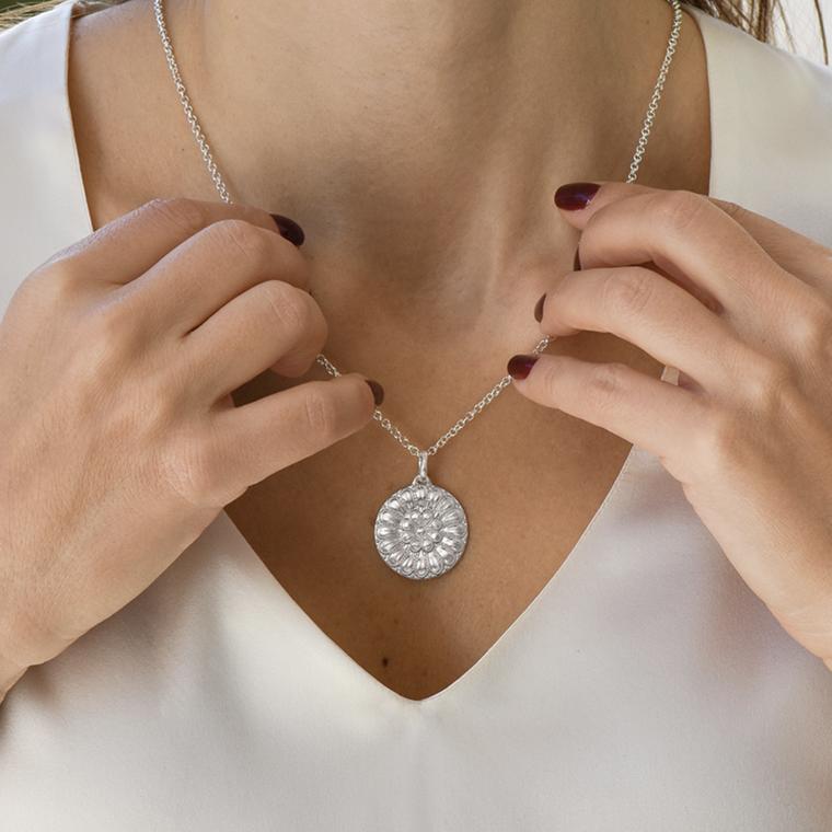 Blossom rosette pendant in sterling silver by Lalaounis