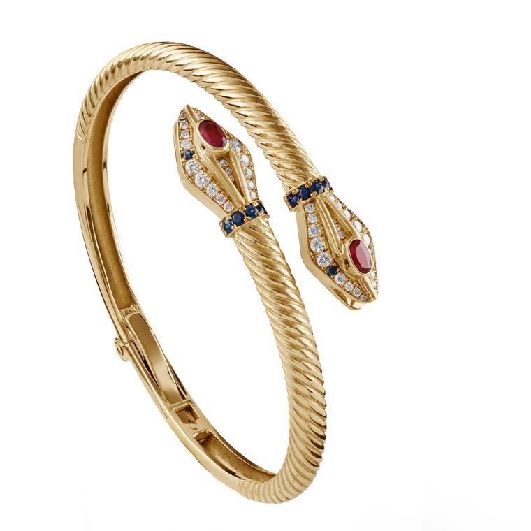 Azza Fahmy Wonders of Nature Serpent bangle with rubies, sapphires and diamonds