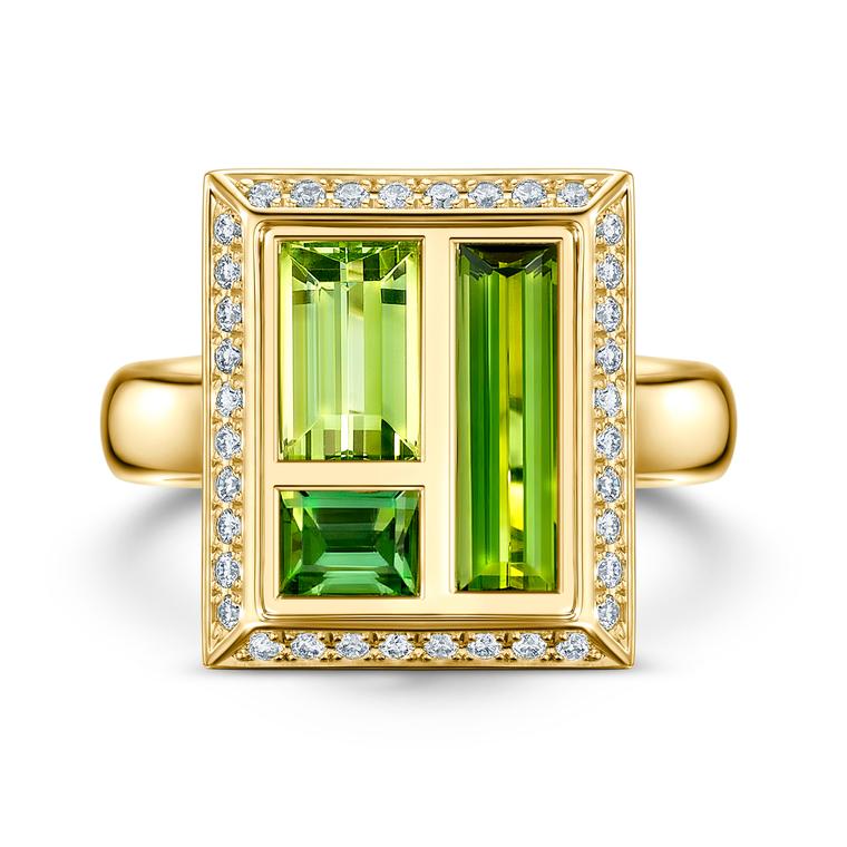 Andrew Geoghegan Chocolate Box green tourmaline cocktail ring