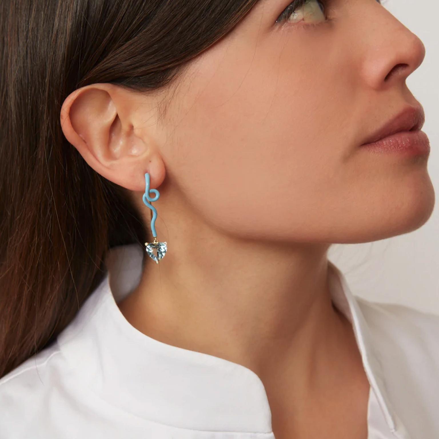 Gwen earrings by Bea Bongiasca on model