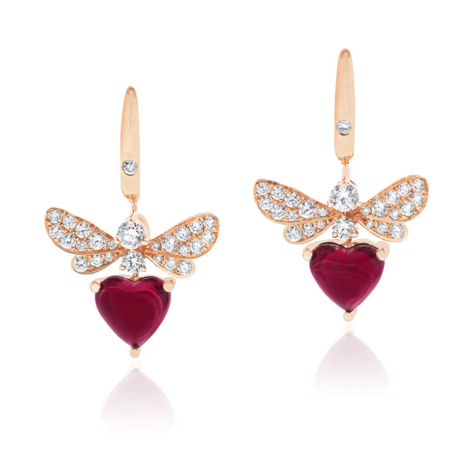 Stenzhorn Bee Mine rhodolite garnet and diamond earrings