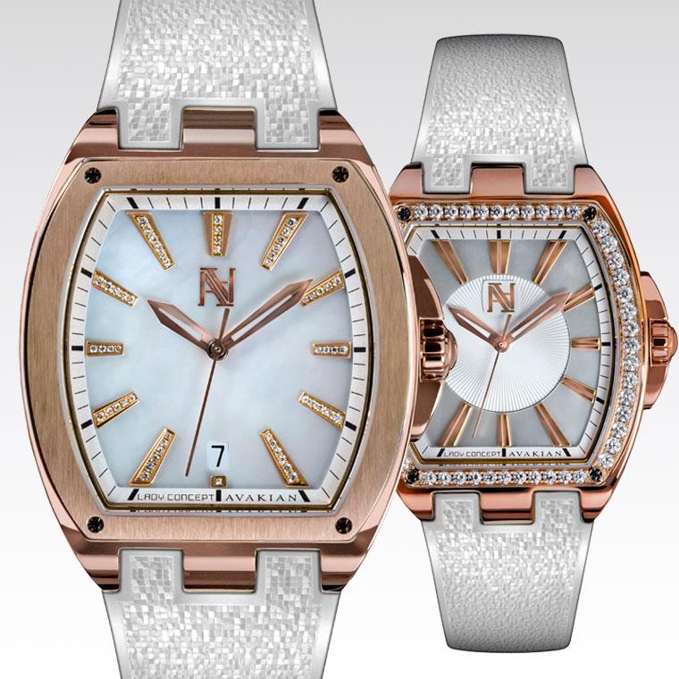 Avakian Lady Concept watch with mother-of-pearl dial and diamonds
