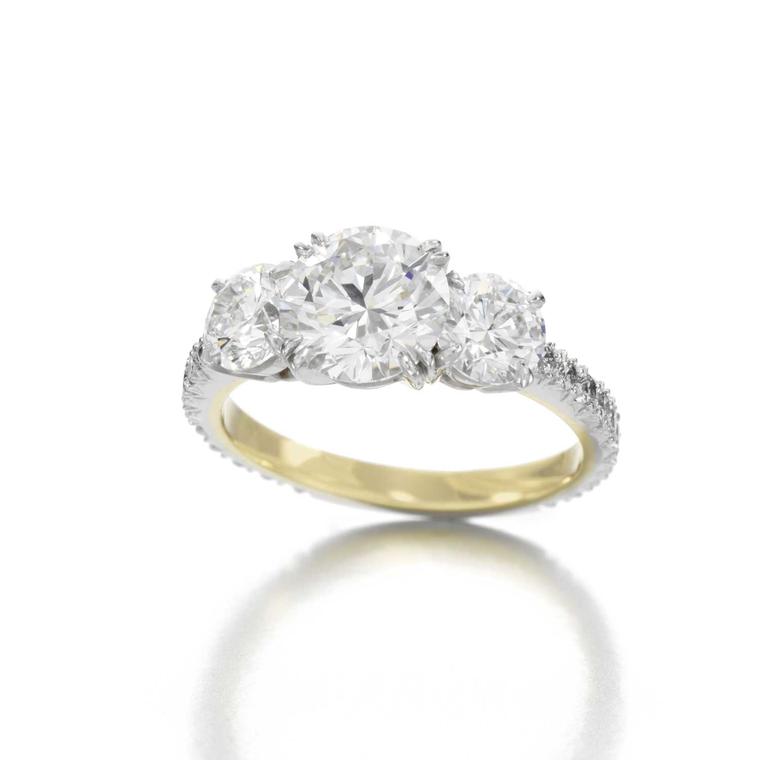 Jessica McCormack three stone engagement ring