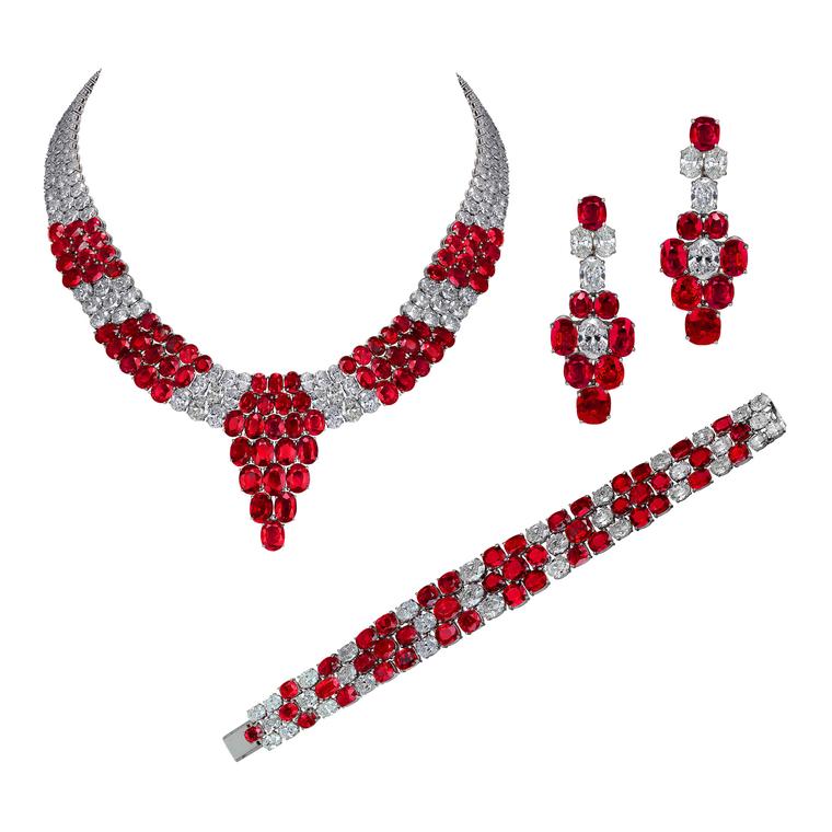 Jacob & Co Burmese ruby jewellery set