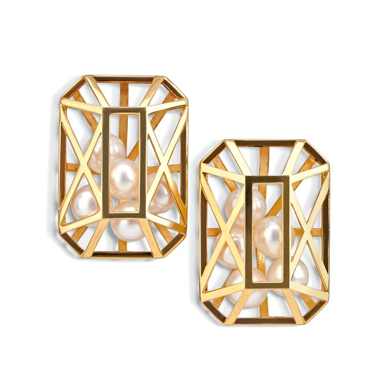 Melanie Georgacopoulos Caged collection pearl earrings