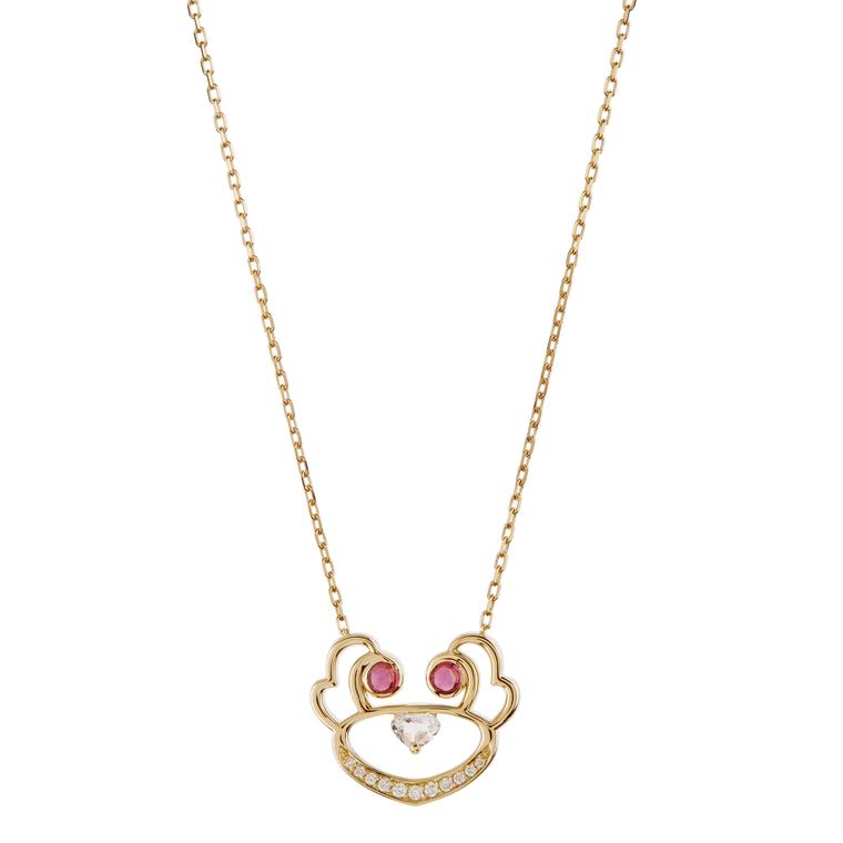 Ruifier Visage Animaux Koko pendant with diamonds
