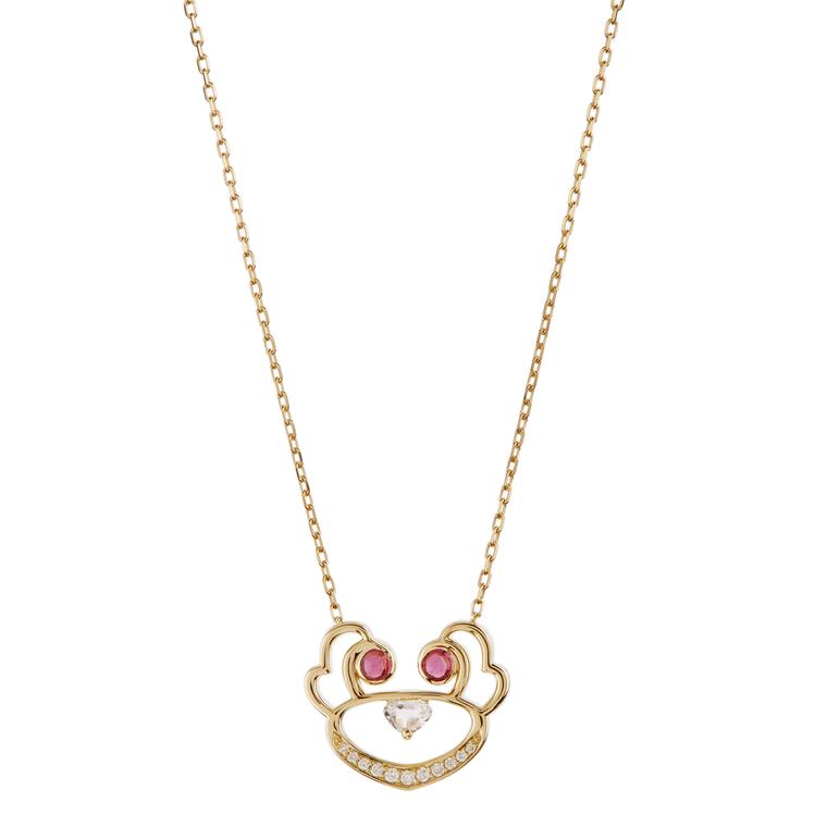 Ruifier Visage Animaux Koko pendant with diamonds