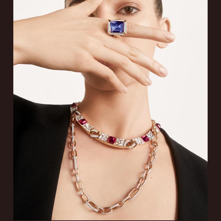 Comtemporary Heritage Castello ring and necklace by Pomellato