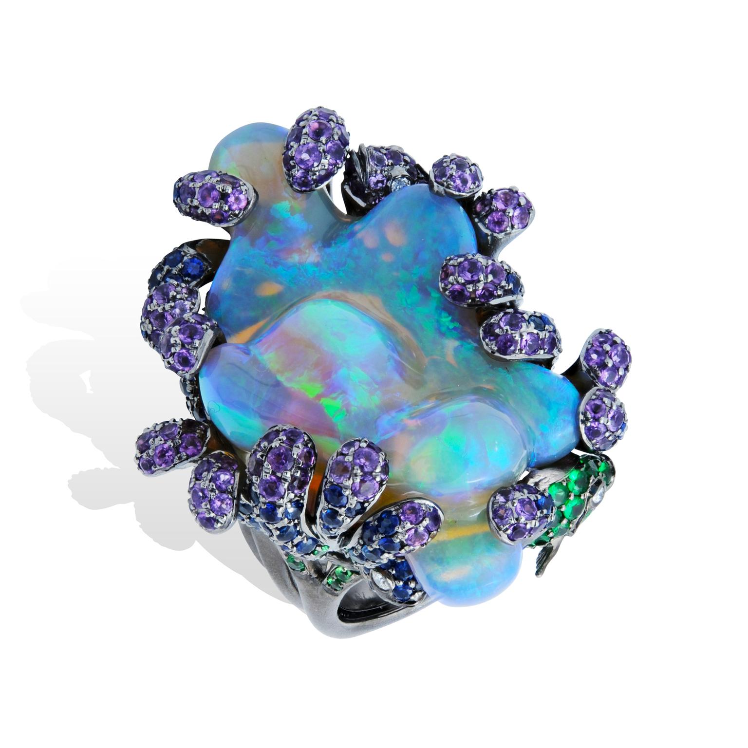 Lydia Courteille Deep Sea baroque opall ring