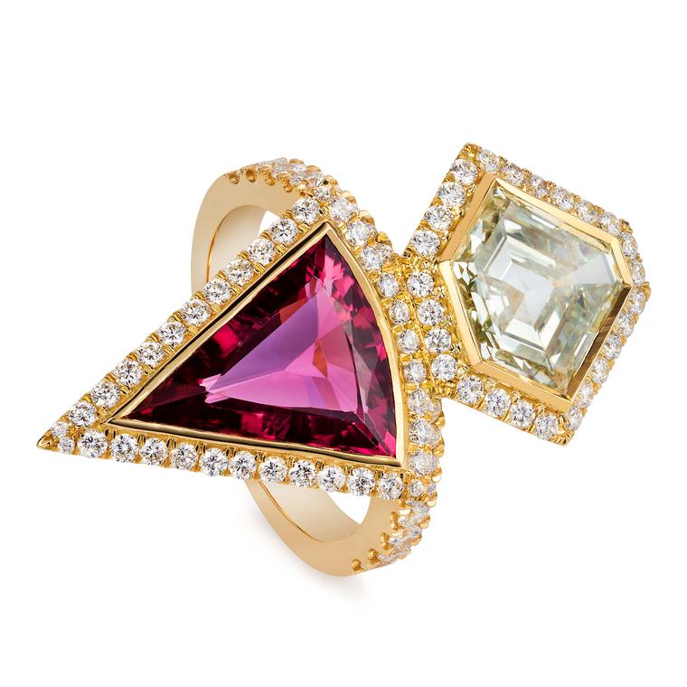 Sabine Roemer Superwoman diamond and pink tourmaline ring