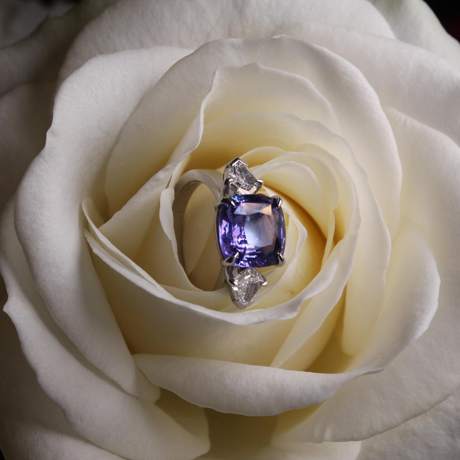 Hirsh lavender sapphire engagement ring