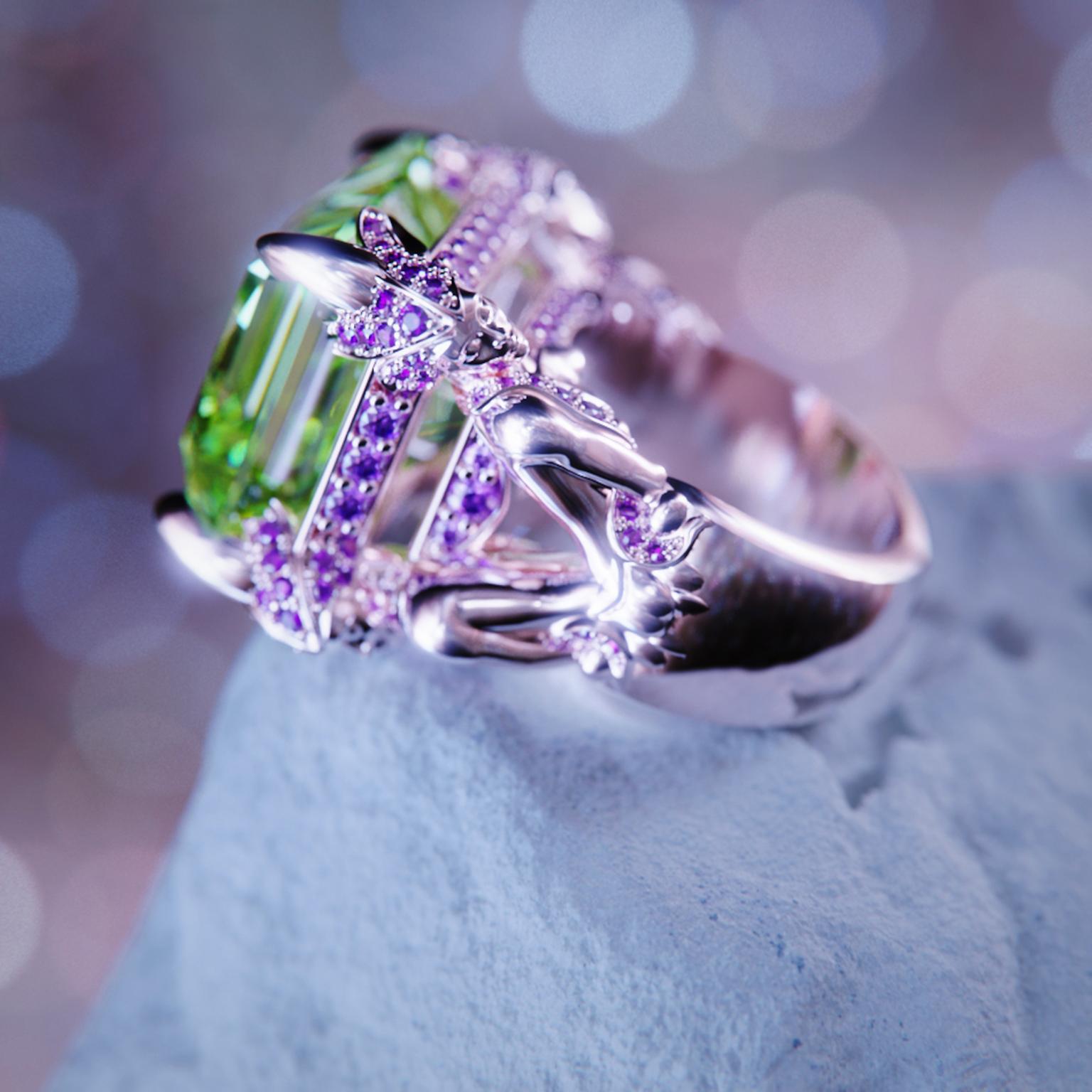 Solitaire & Alex Armen - Peridot Huntress Cocktail Ring 03