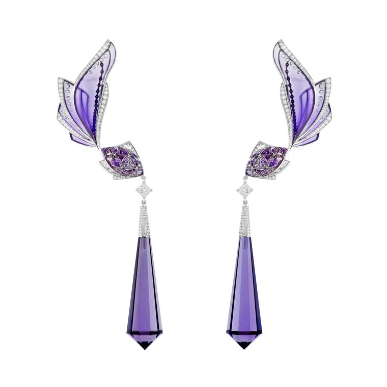 Animeaux diamond amethyst earrings