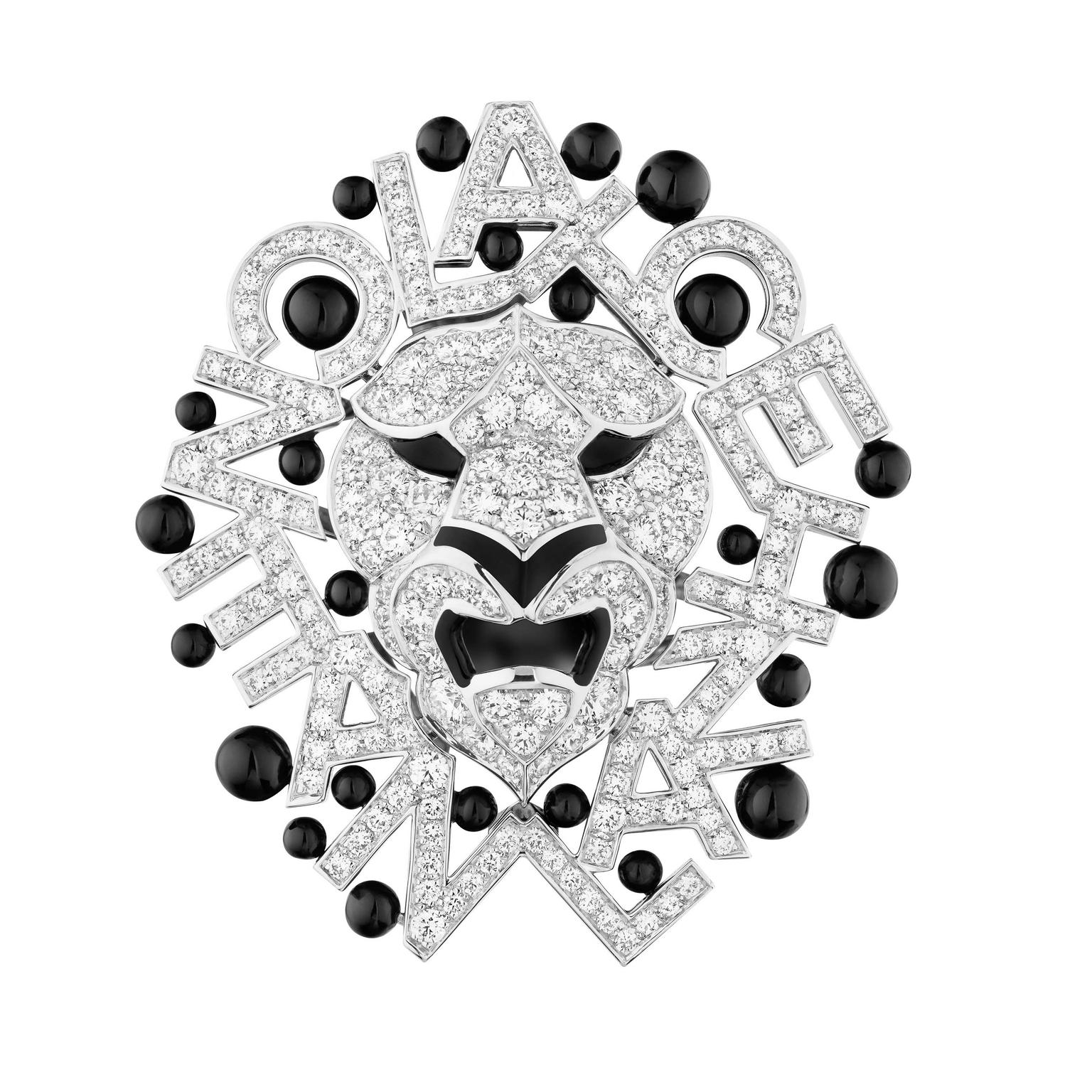 Print Lion brooch by Chanel