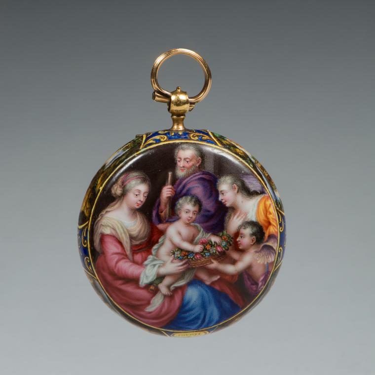 The Holy Family enamelled fob watch