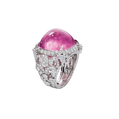 Passamaneria 23.58ct sugarloaf cabochon pink tourmaline ring ...