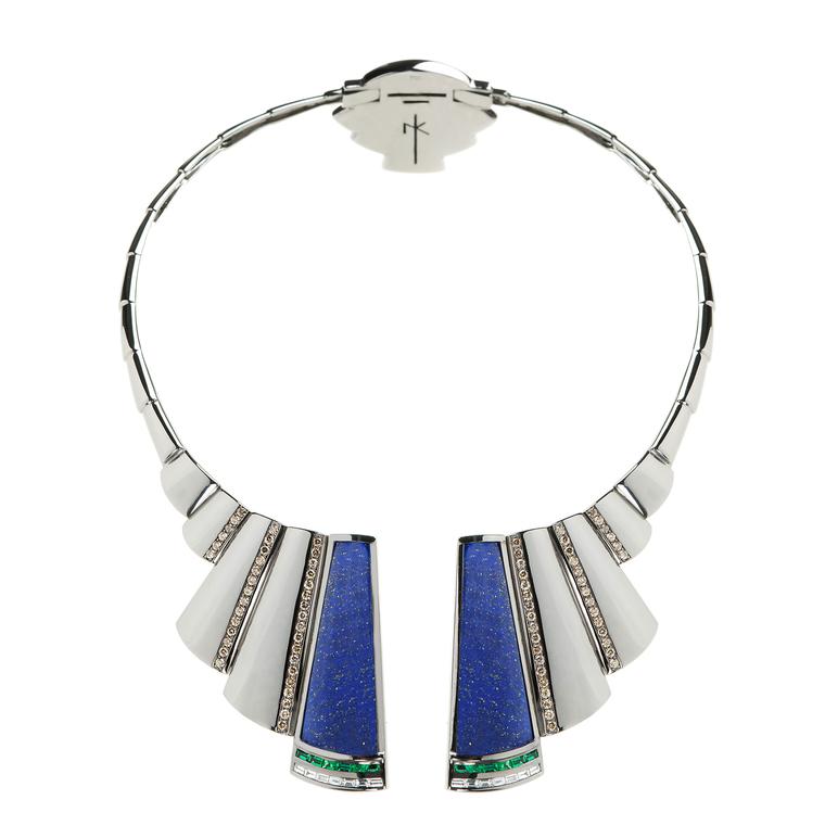 Nikos Koulis Universe necklace with diamonds and emeralds