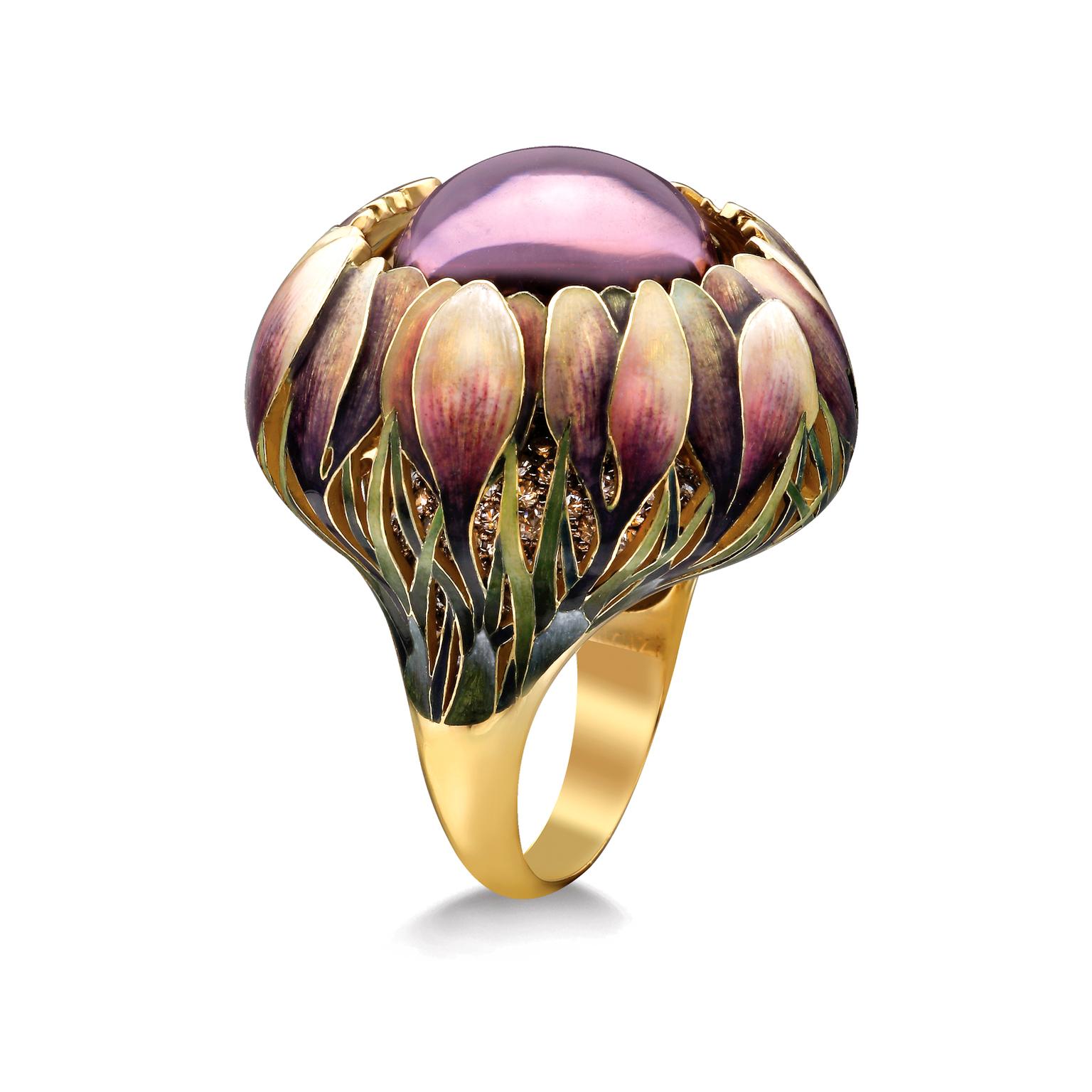 Ilgiz F Crocuses amethyst ring