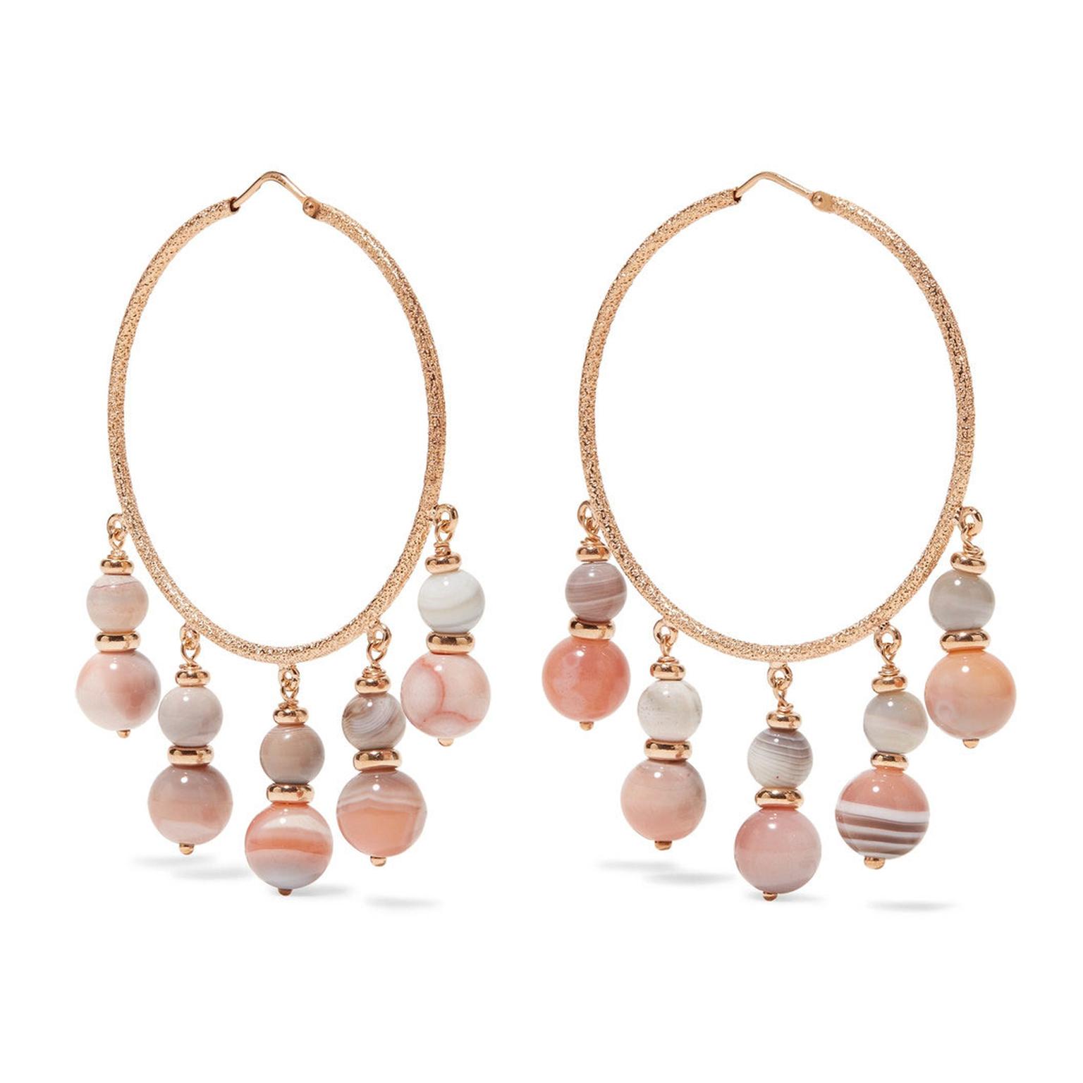 Carolina Bucci recharmed rose gold and agate hoop earrings