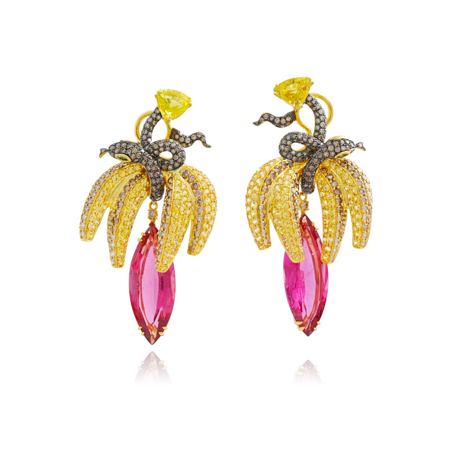 Lydia Courteille Fruits of my Passion pink tourmaline earrings