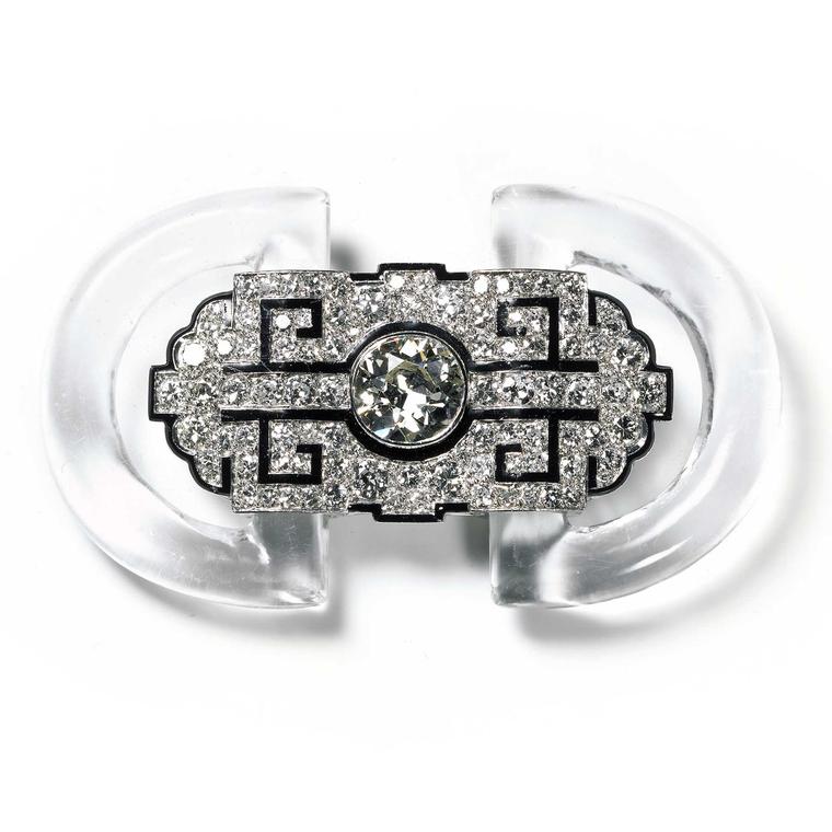 Cartier Collection rock crystal, enamel and diamond brooch