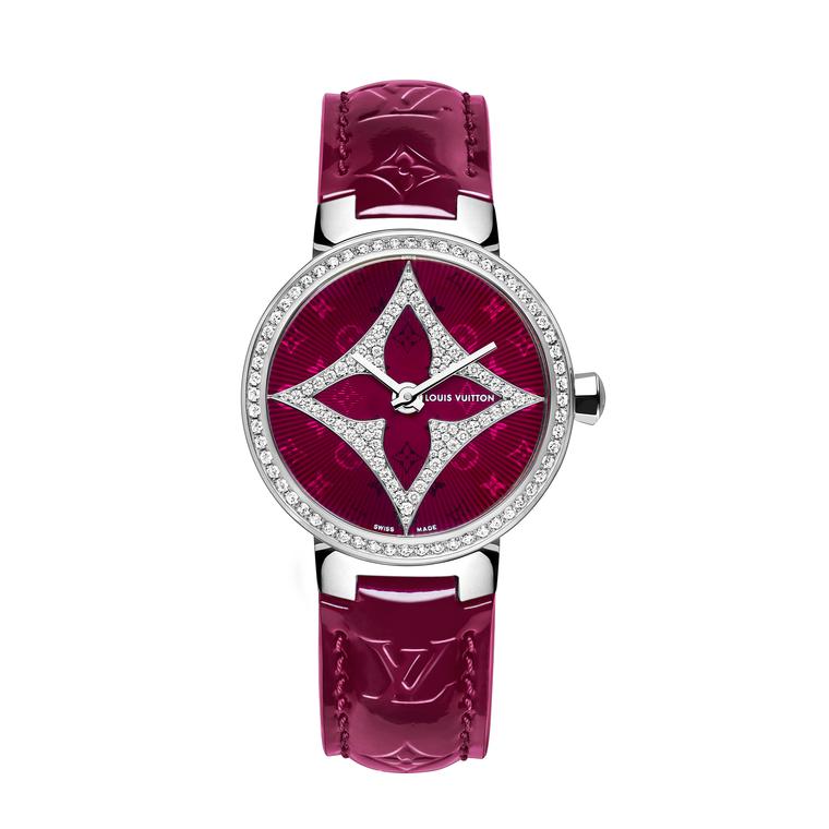 Authenticated Used Louis Vuitton LOUIS VUITTON Tambour Attraction Q12M2 Red  Dial Watch Women's 