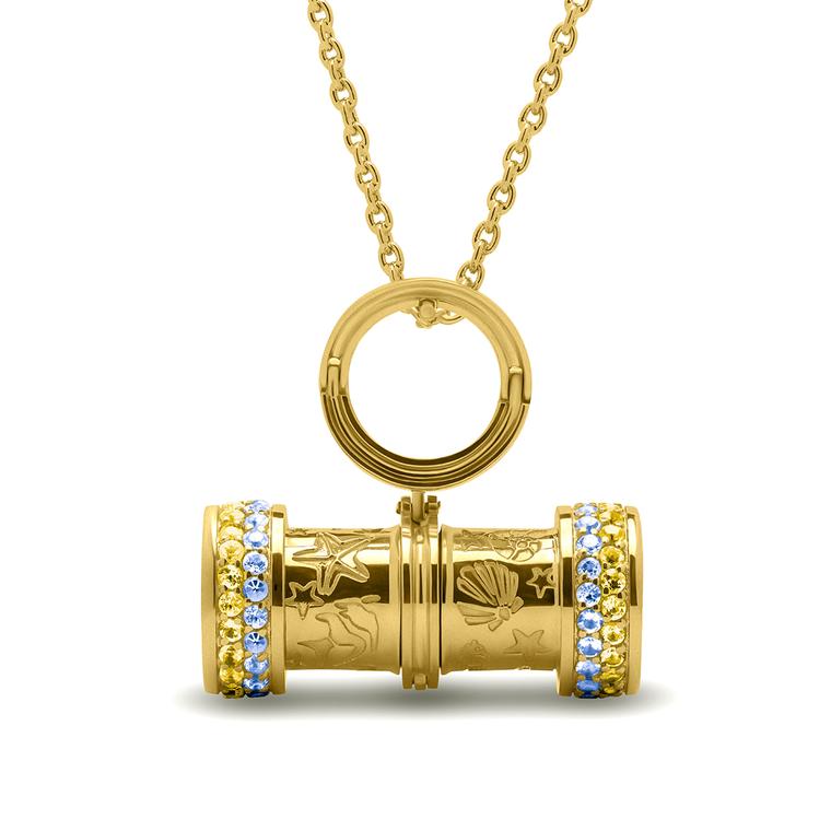 Ukrainian Hope Kaleidoscope pendant & chain by Drutis