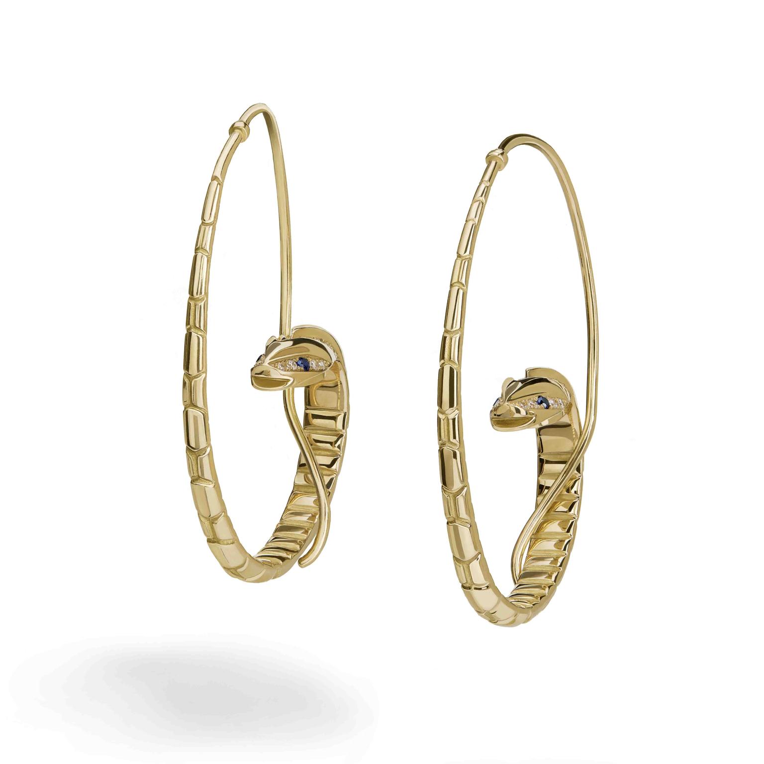 Snake Hoop Earrings by Azza Fahmy