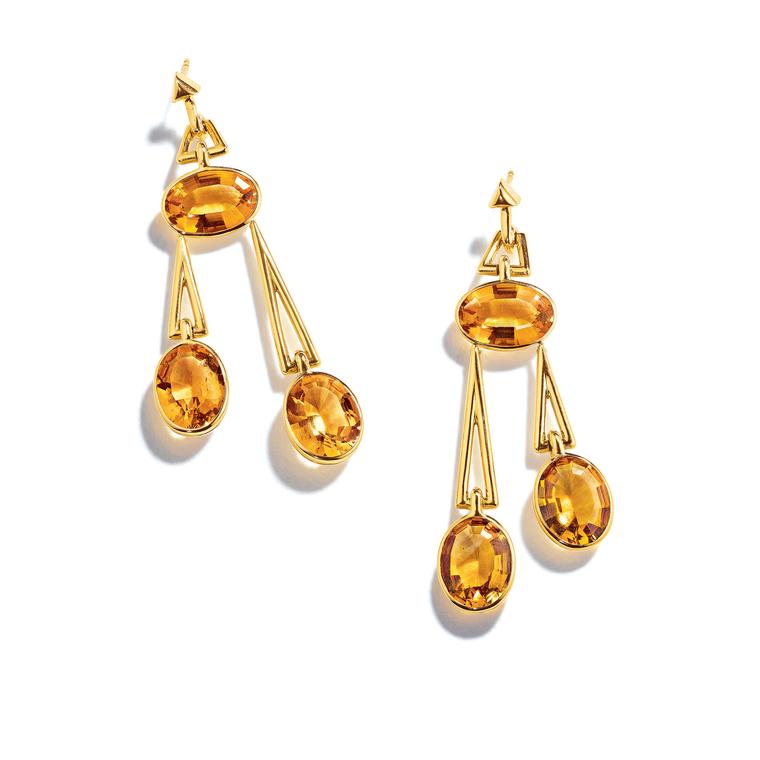Suzanne Belperron Pendulum citrine earrings