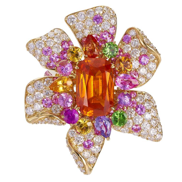 Margot McKinney mandarin garnet flower ring