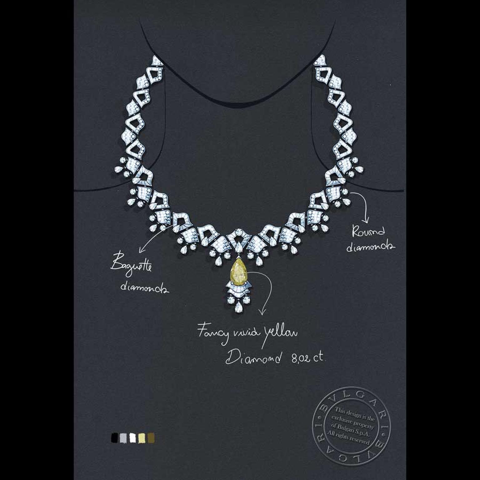 Sketch Bvlgari Neoclassical Starlight high jewellery necklace 