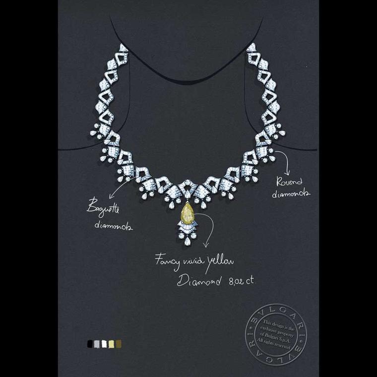 Sketch Bvlgari Neoclassical Starlight high jewellery necklace 