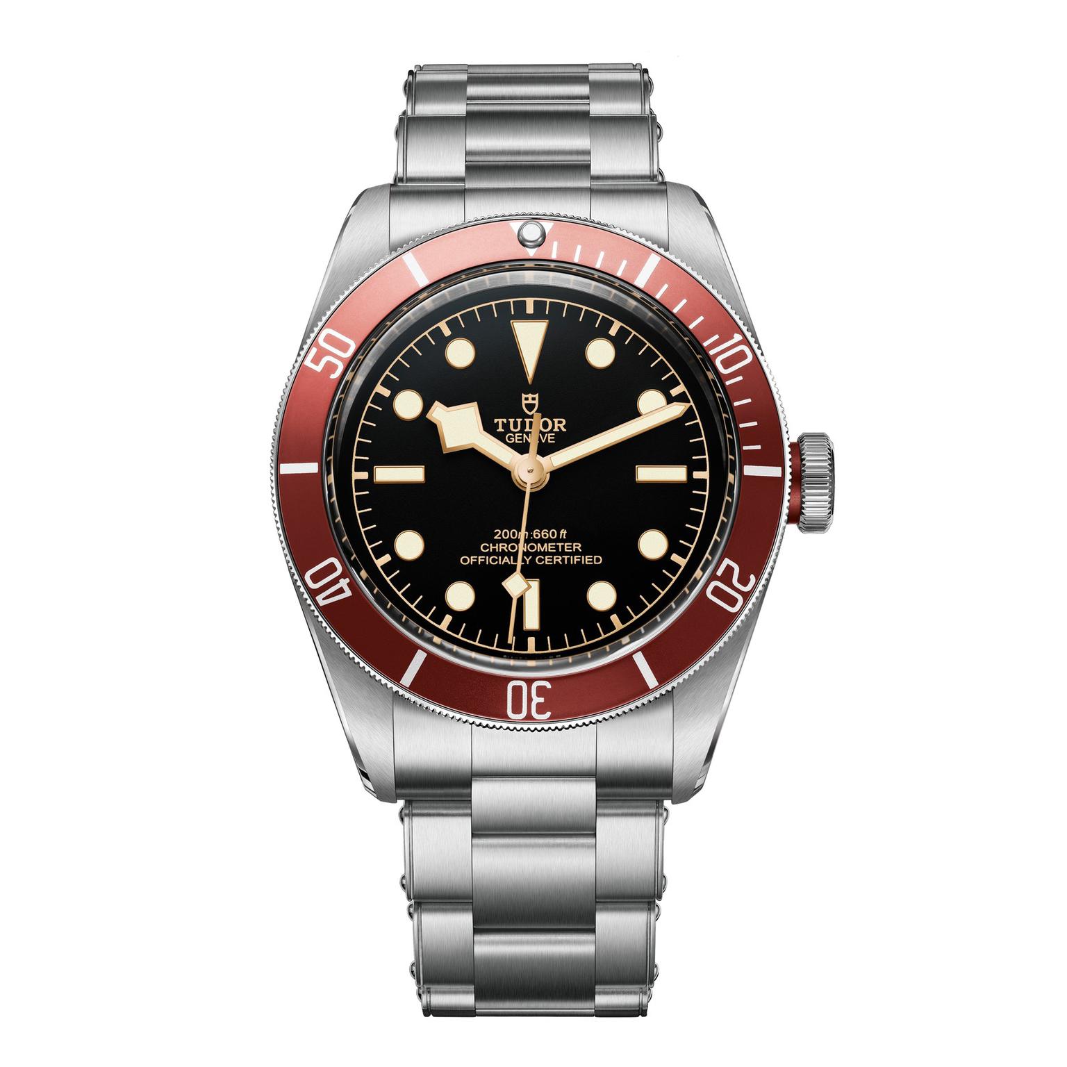 Tudor Heritage Black Bay watch with stainless steel bracelet