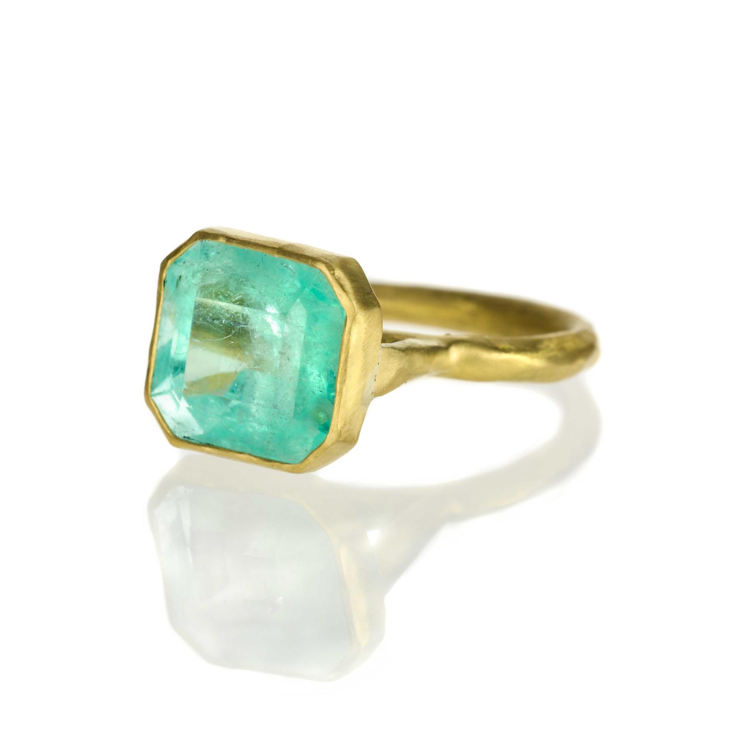 Rubover-settings Margery Hirschey Emerald ring