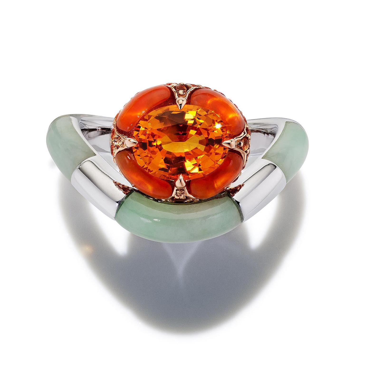 Mandarin garnet ring by Dyne