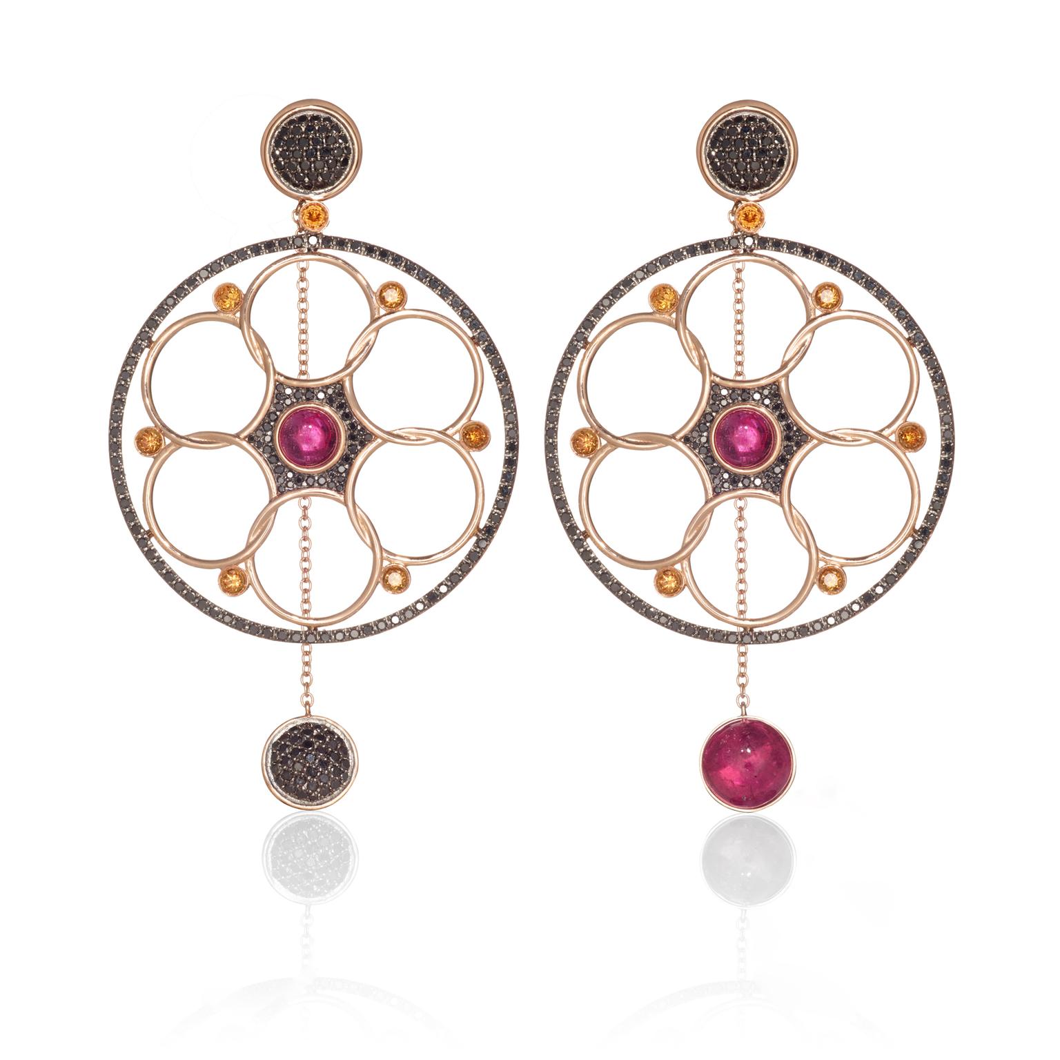 Lily Gabriella Rubellite Damali earrings