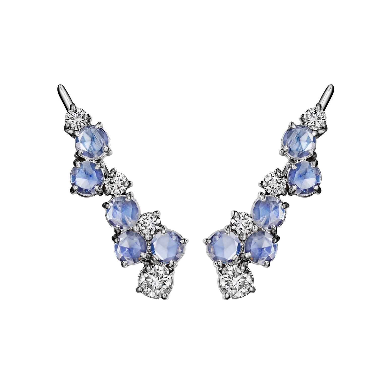 Madstone Design Melting Ice moonstone ear climbers