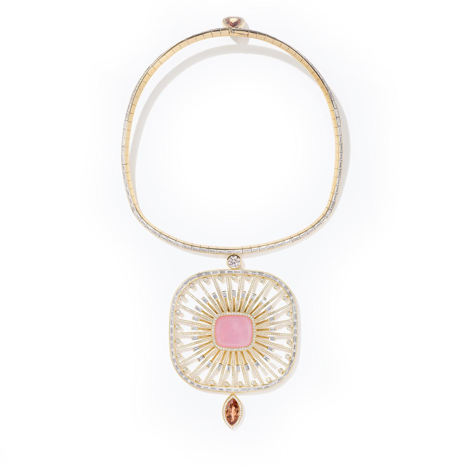Hermès’ Attelage Céleste pink opal pendant from the HB-IV Continuum collection