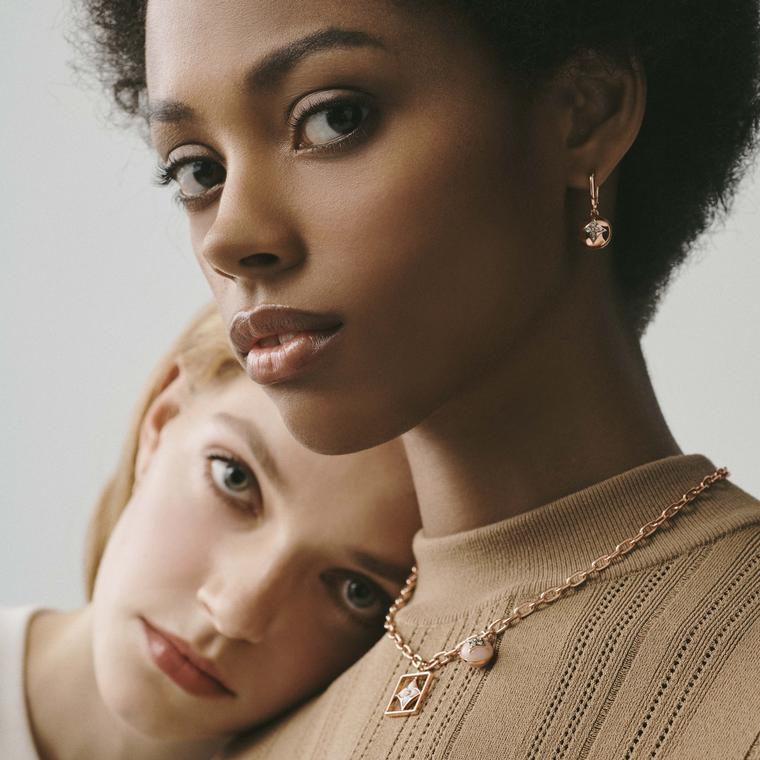 Louis Vuitton B.Blossom necklace and earrings on models