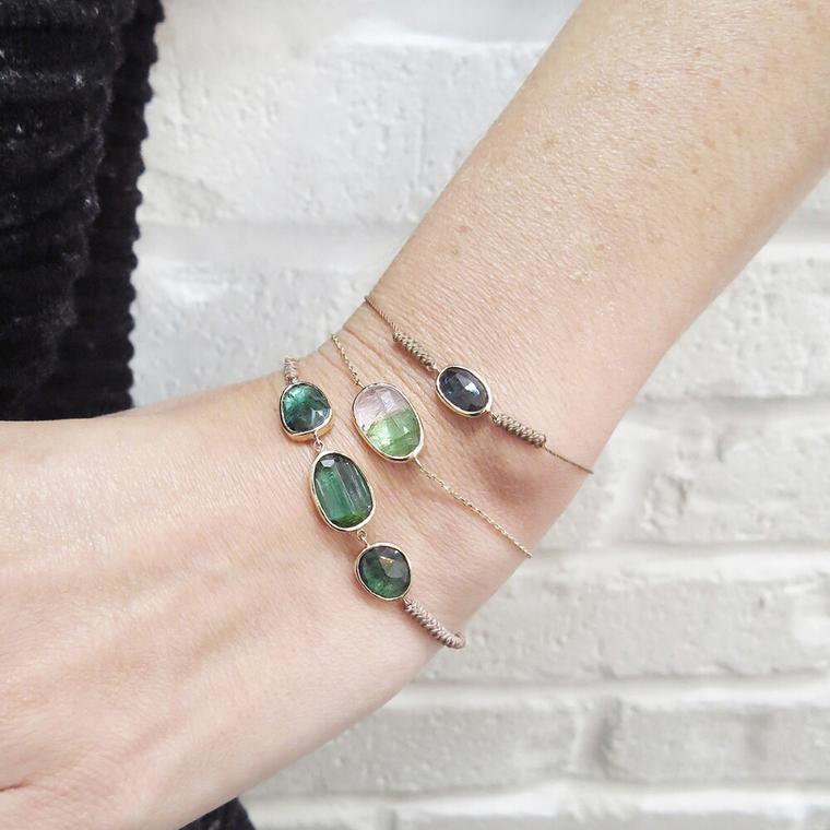 Celine D'aoust watermelon tourmaline chain bracelet